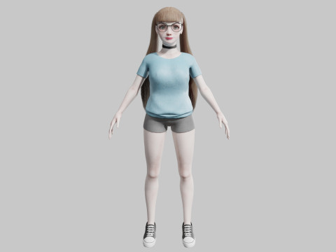 Teen cute Woman V23179 3D Модель