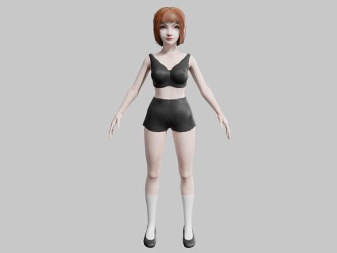 Young cute Woman V30398 3D Model