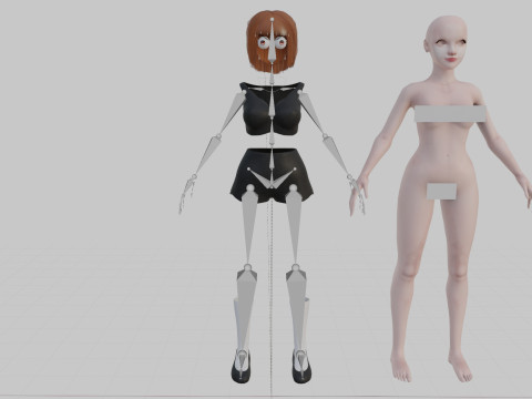 Young cute Woman V30398 3D Model