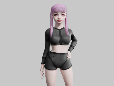 베이직 귀여운 여자 V25535 3D 모델