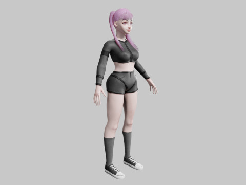 Basic cute Woman V25535 Modèle 3D