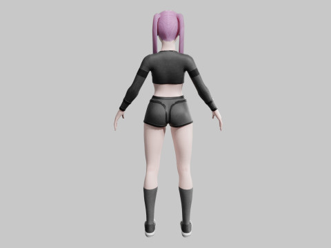 Basic cute Woman V25535 Modèle 3D