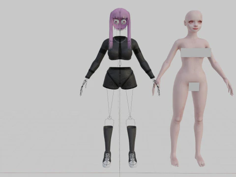 Basic cute Woman V25535 3D Model