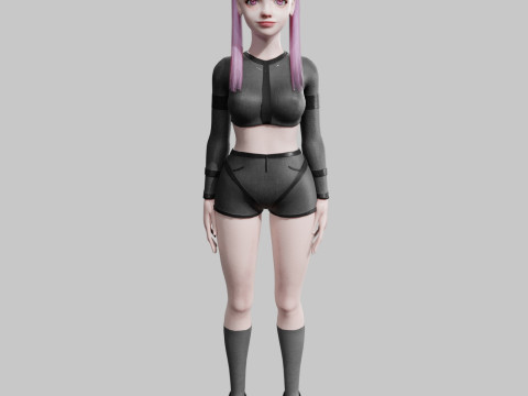 Basic cute Woman V25535 Modèle 3D