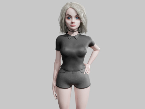 Beautiful cute Woman V33163 3D 모델