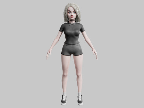 Beautiful cute Woman V33163 3D 모델