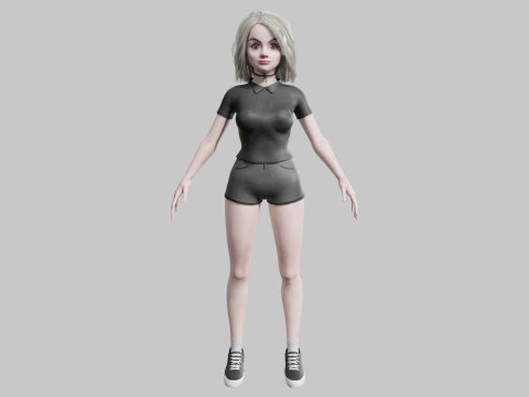 Beautiful cute Woman V33163 3D Model
