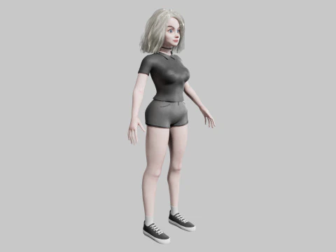 Beautiful cute Woman V33163 3D Model