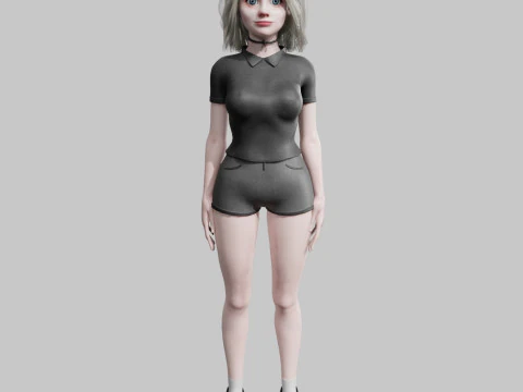 Beautiful cute Woman V33163 3D Model
