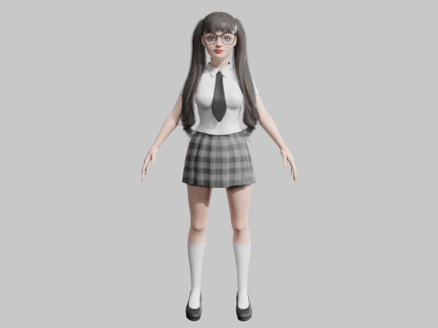 Beautiful school Woman V30057 3D 模型