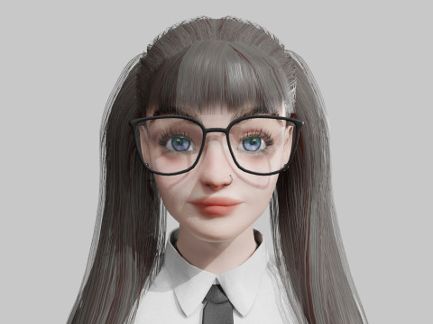 Beautiful school Woman V30057 3D 模型