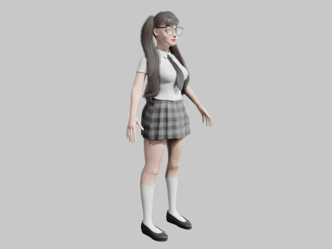 Beautiful school Woman V30057 3D 模型
