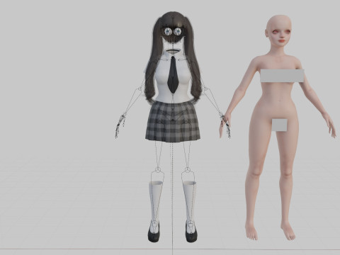 Beautiful school Woman V30057 3D 模型