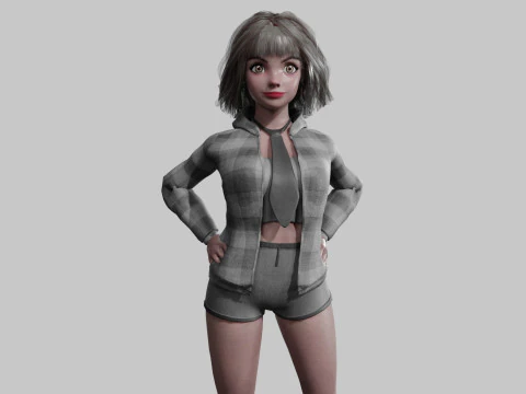 흑인 젊은 여성 V36885 3D 모델