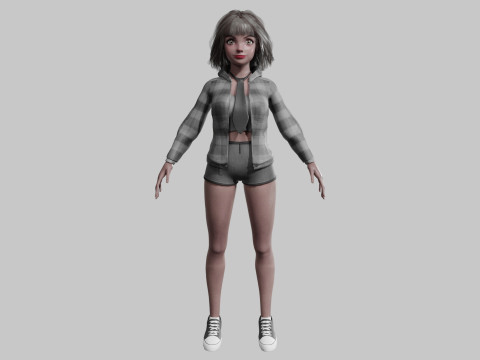 Black Young Woman V36885 Modello 3D