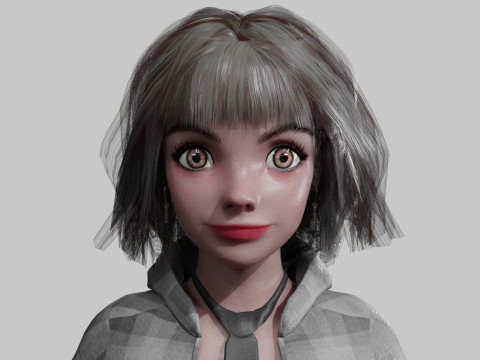 Black Young Woman V36885 Modello 3D