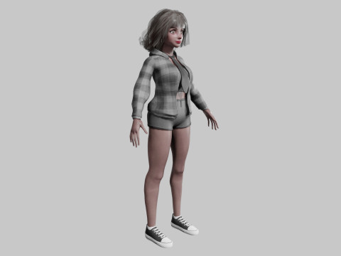 Black Young Woman V36885 Modello 3D