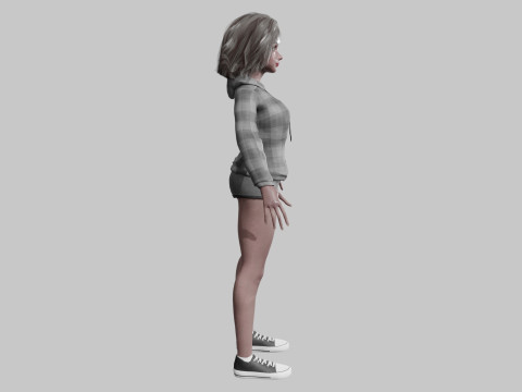Black Young Woman V36885 Modello 3D