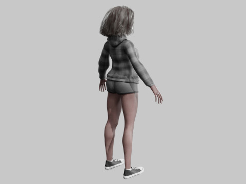 Black Young Woman V36885 Modello 3D