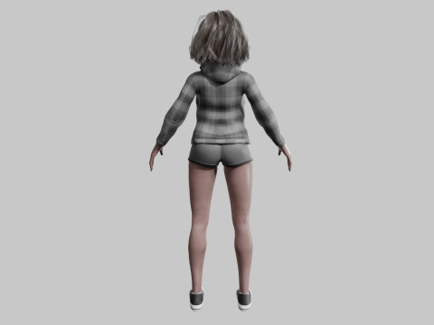 Black Young Woman V36885 Modello 3D