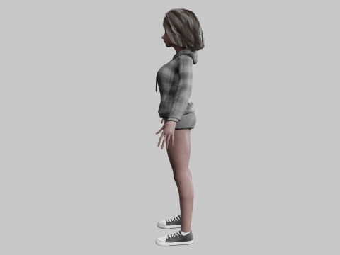 Black Young Woman V36885 Modello 3D