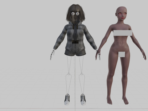 Black Young Woman V36885 Modello 3D