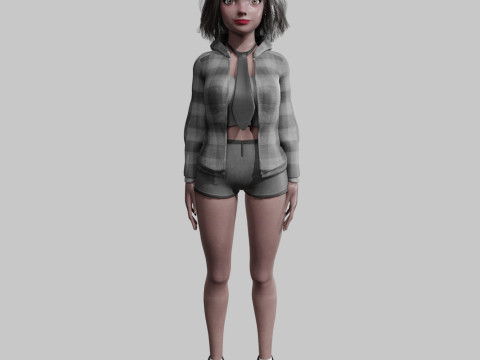 Black Young Woman V36885 Modello 3D