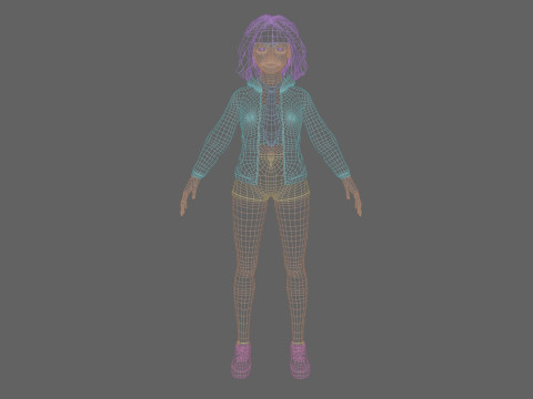 Black Young Woman V36885 Modello 3D