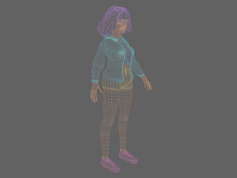 Black Young Woman V36885 Modello 3D