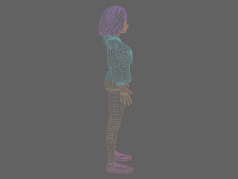 Black Young Woman V36885 Modello 3D