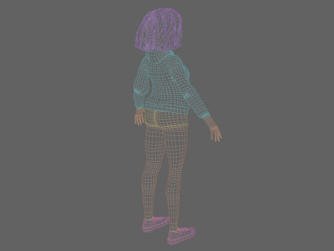 Black Young Woman V36885 Modello 3D
