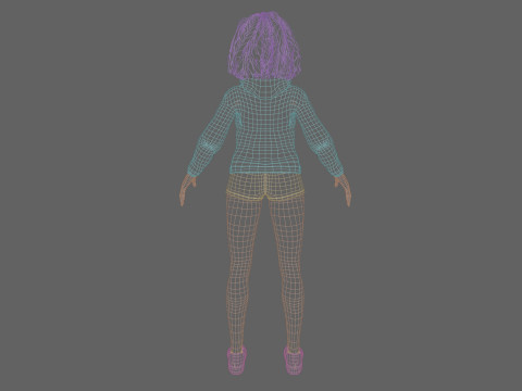 Black Young Woman V36885 Modello 3D