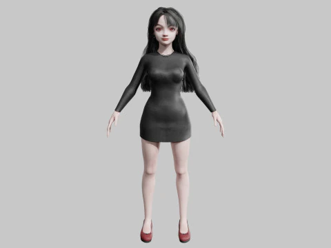 कार्टून रहस्यमय महिला V35383 3D मॉडल