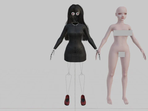 कार्टून रहस्यमय महिला V35383 3D मॉडल