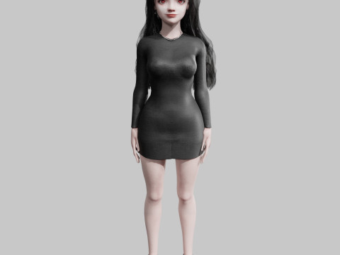 Cartoon mysterious Woman V35383 3D Модель
