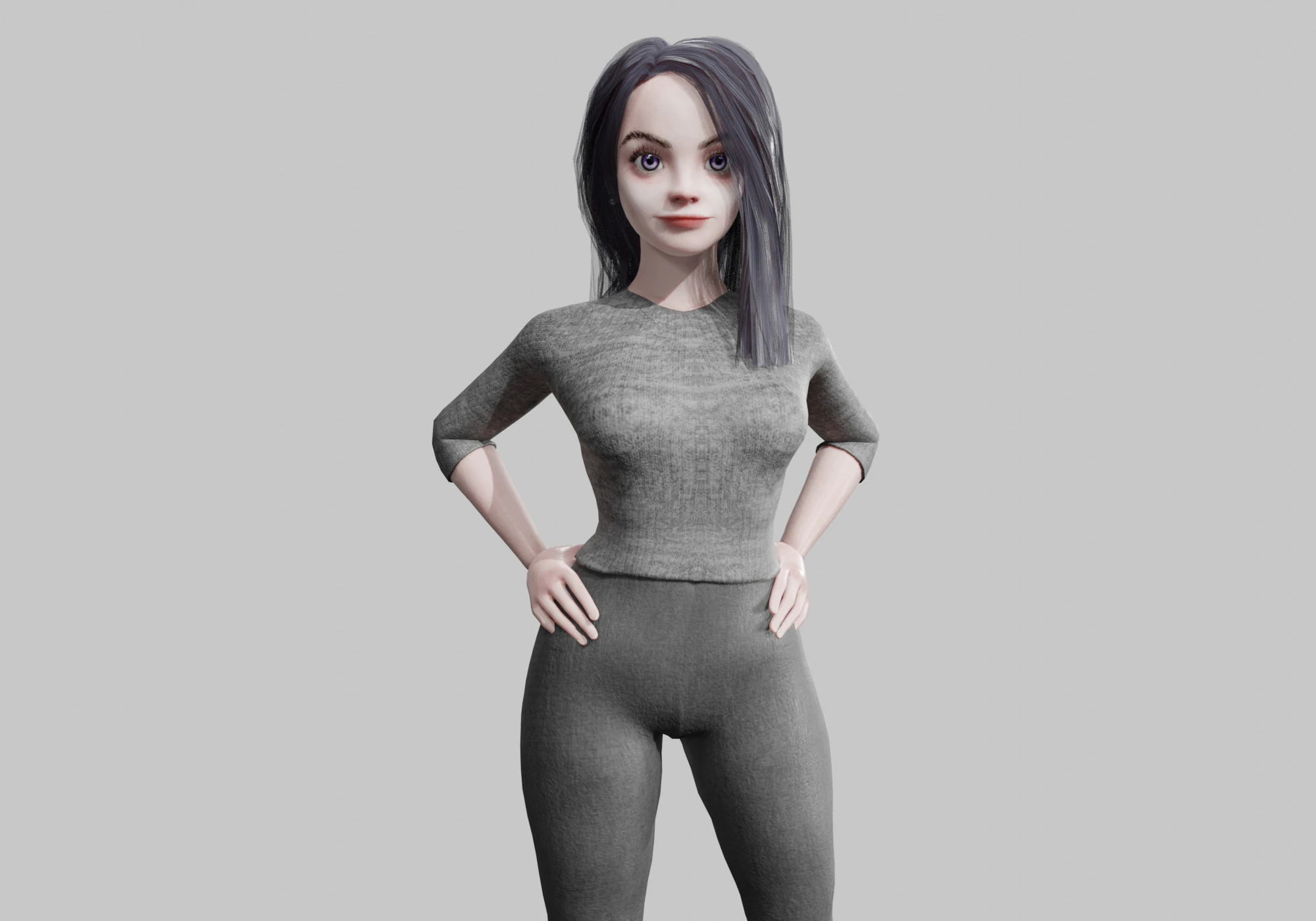 Cartoon Pretty Woman V36693 3D Model .c4d .max .obj .3ds .fbx .stl .blend
