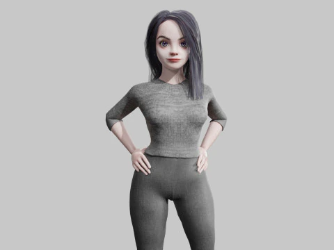 만화 예쁜 여자 V36693 3D 모델