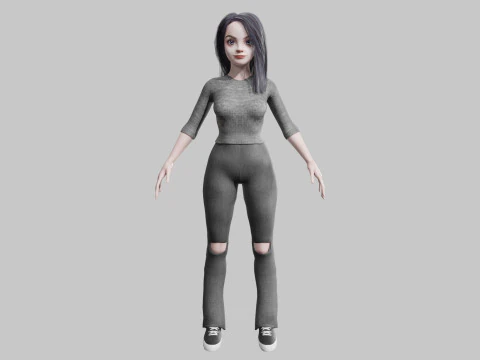 Cartoon Pretty Woman V36693 3D Model
