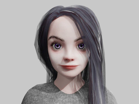 Cartoon Pretty Woman V36693 3D Model