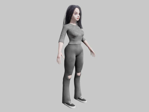 Cartoon Pretty Woman V36693 3D Model