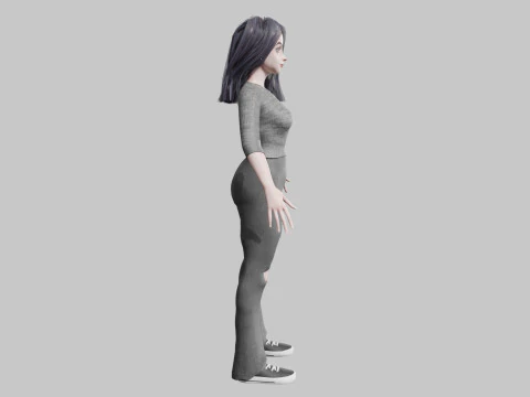Cartoon Pretty Woman V36693 3D Model