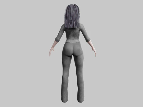Cartoon Pretty Woman V36693 3D Model