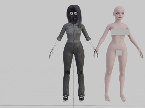 Cartoon Pretty Woman V36693 3D Model