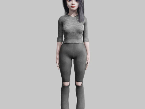 Cartoon Pretty Woman V36693 3D Model