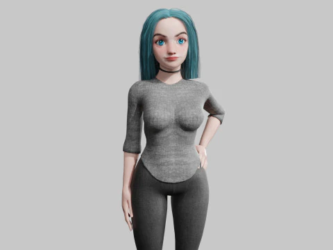 클래식 귀여운 여자 V31131 3D 모델