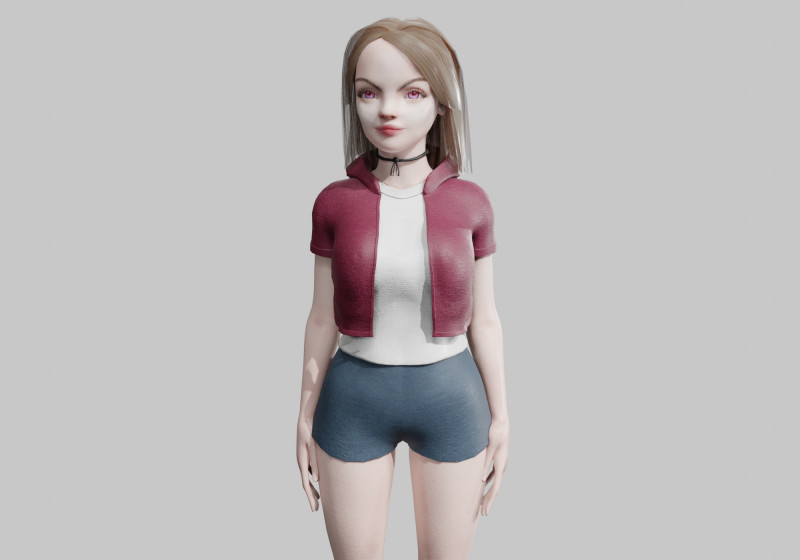Cool cute Woman V32349 3D 模型 .c4d .max .obj .3ds .fbx .stl .blend