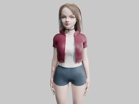 Cool cute Woman V32349 3D Model