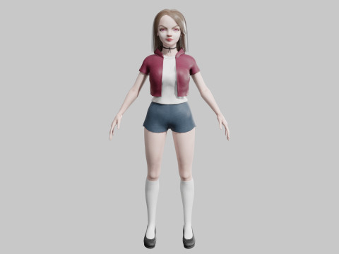 Cool cute Woman V32349 3D 模型