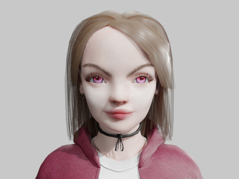 Cool cute Woman V32349 3D 模型