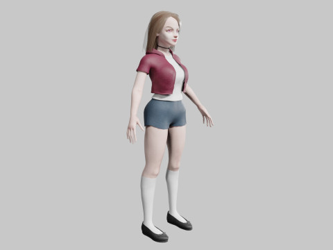 Cool cute Woman V32349 3D 模型